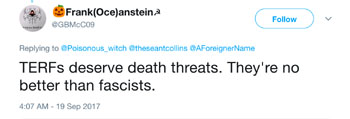 Transactivists make death threats